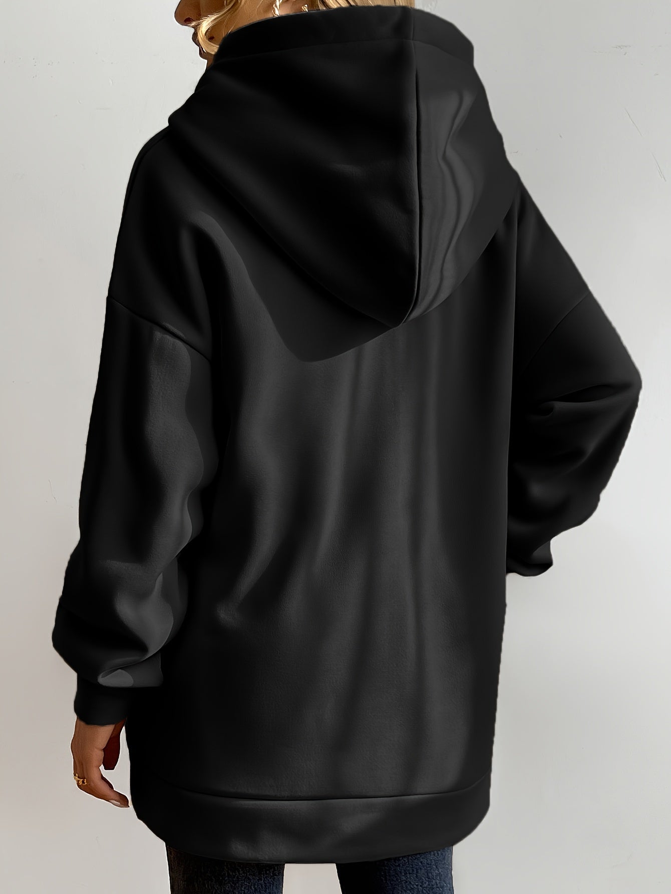 Damen Sport Hoodie Lässig mit Reißverschluss Baumwolle-3