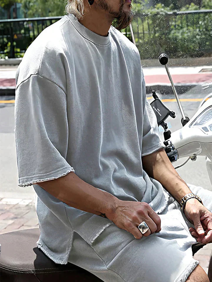 Damen Set Oversize Atmungsaktive Baumwollmischung Trendiger Schnitt-4