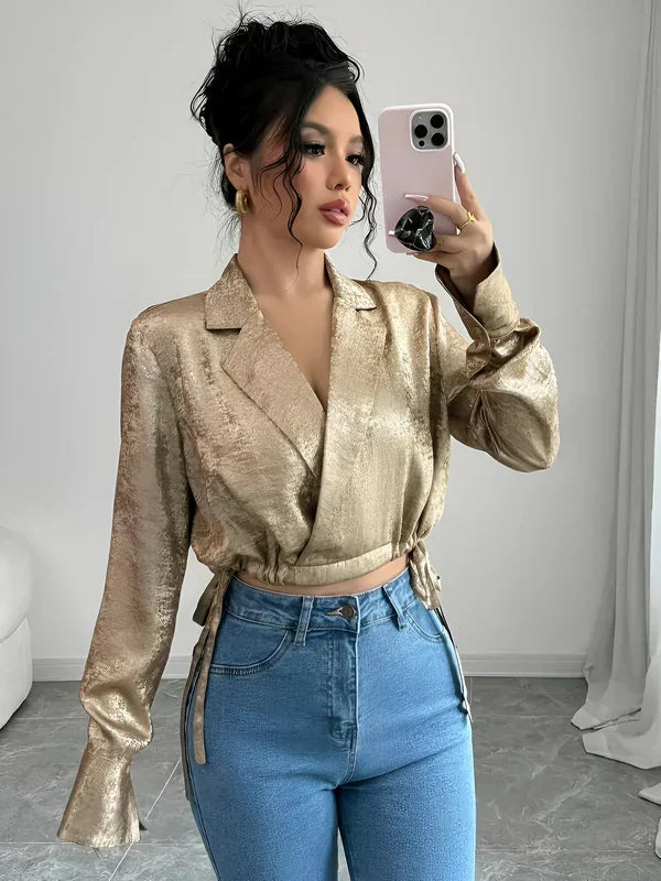 Variant image for Damenbluse Elegante Satin für Festliche Anlässe, Bequeme Passform, Zeitloses Design-1