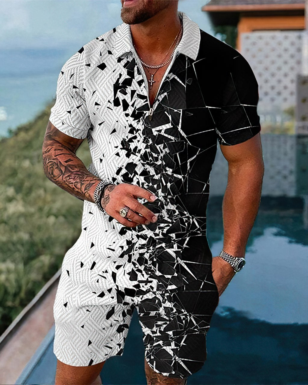 Herren Set Casual Sommer Stil Leichtes Material 1