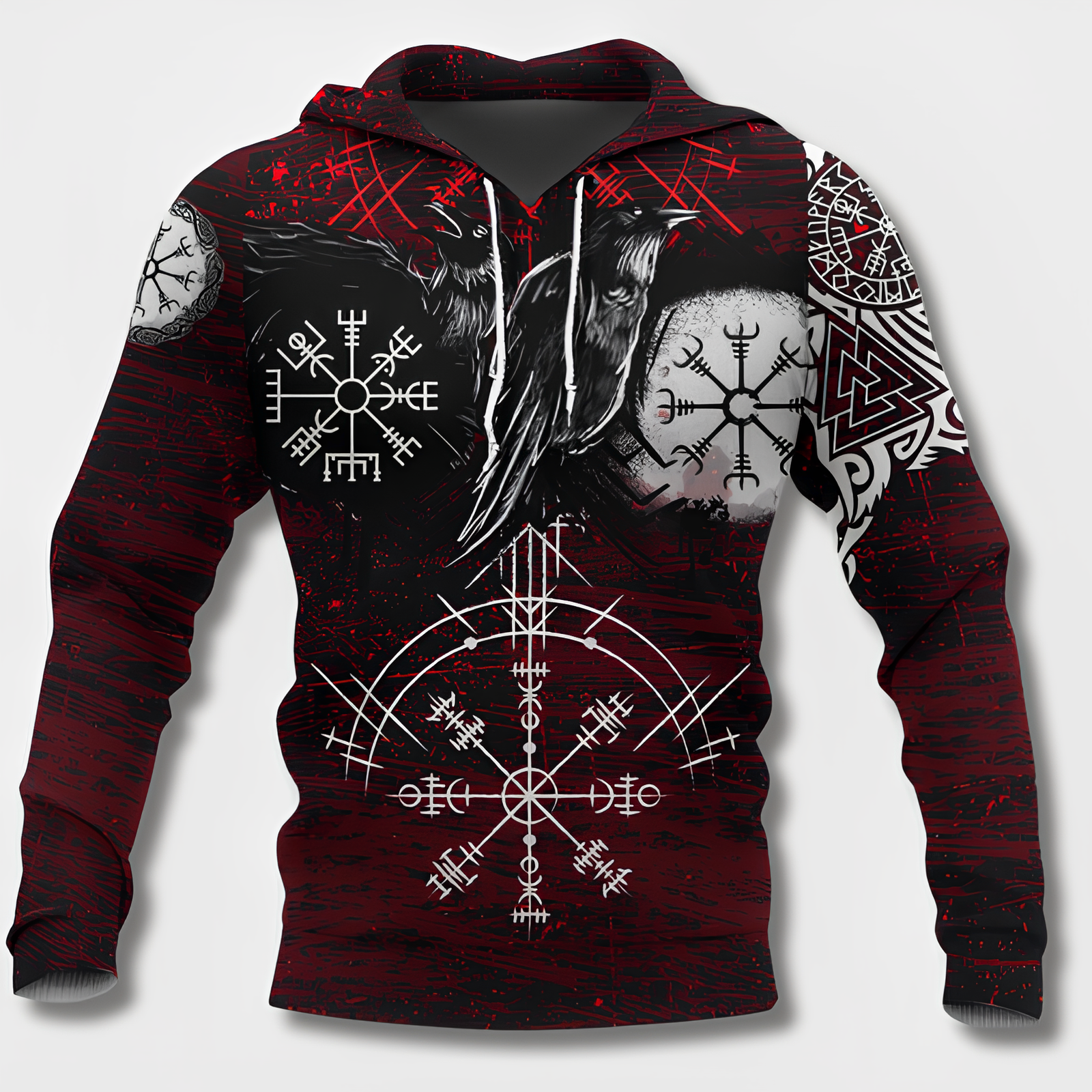 Variant image for Herren Kapuzenpullover Wikinger Stil Bequem Baumwollmischung-17