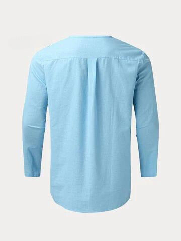 Herren Set Bequem Stilvoll Baumwolle - Hosen und Hemd für Männer 3