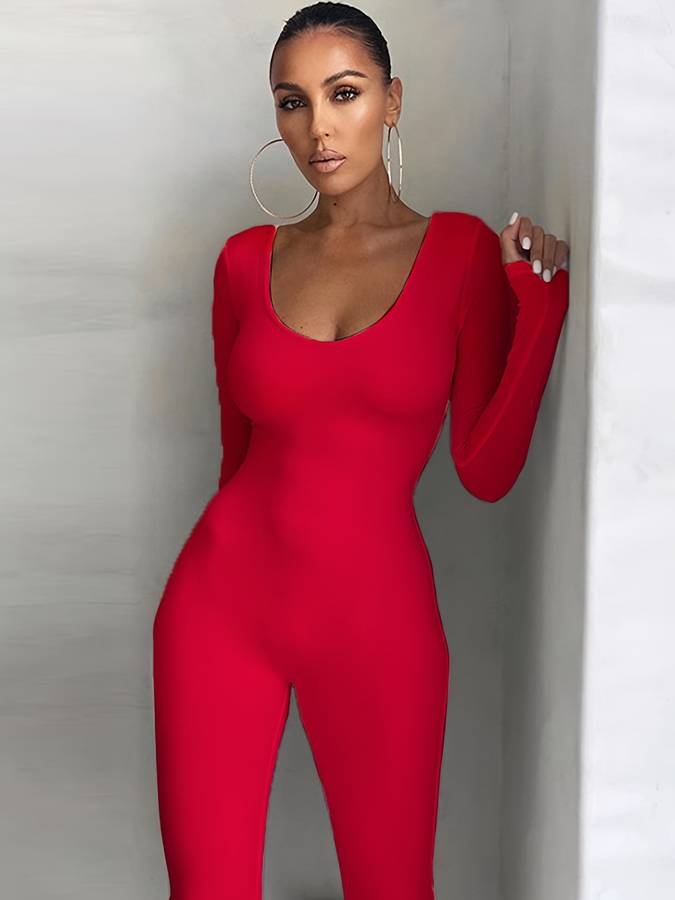 Damen Jumpsuit Festlich Enganliegend Polyester für Elegante Anlässe-2