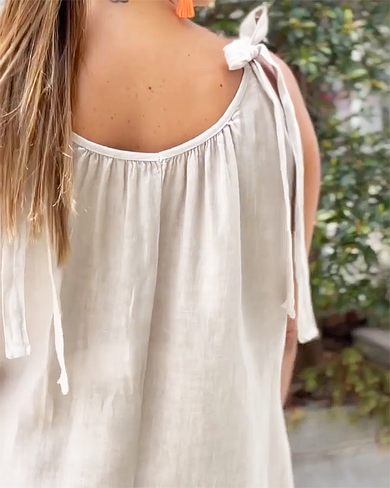 Damen Jumpsuit Ärmellos V-Ausschnitt Elegant Polyester für den Sommer-4