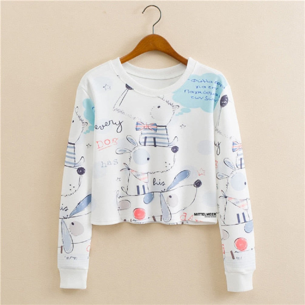 Bedrucktes Sweatshirt Mit Kragen