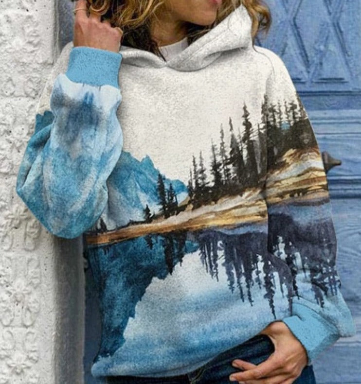 Bedrucktes Sweatshirt Natural Mountain