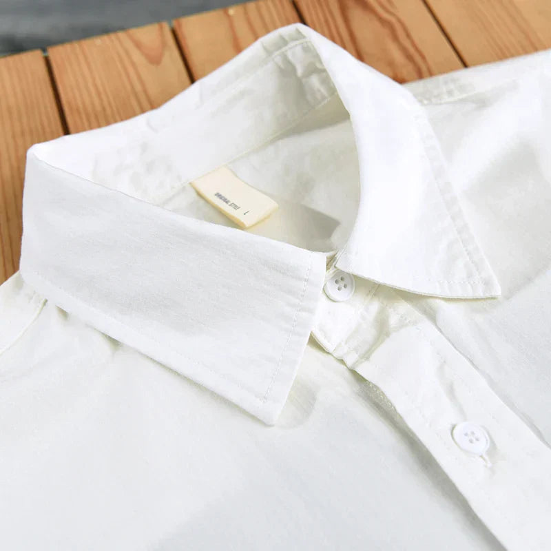 Herren Hemd Casual Langarm Hochwertige Baumwolle für Sommer 4