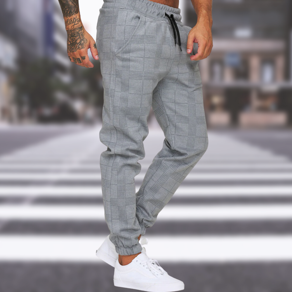 Herren Karierte Hose Eleganter Stil Baumwollmischung-1