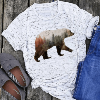 Damen Baumwolle Bär Tee