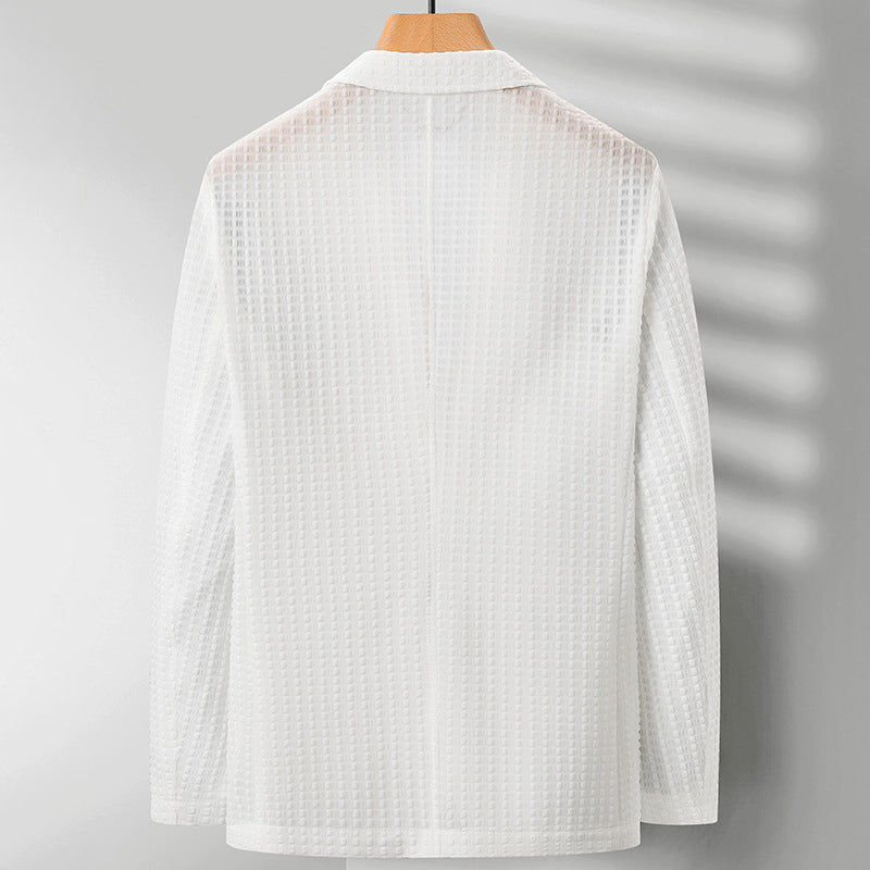 Damen Blazer Eleganter Waffelstrick Viskose-Mischung 1