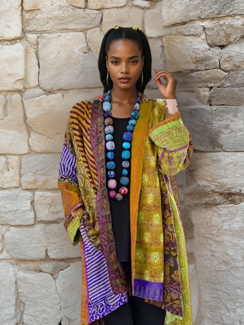 Damen Bluse Multicolor Entspanntes Design 3