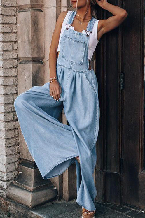 Damen Denim Jumpsuit Stilvolles Design Bequem 4