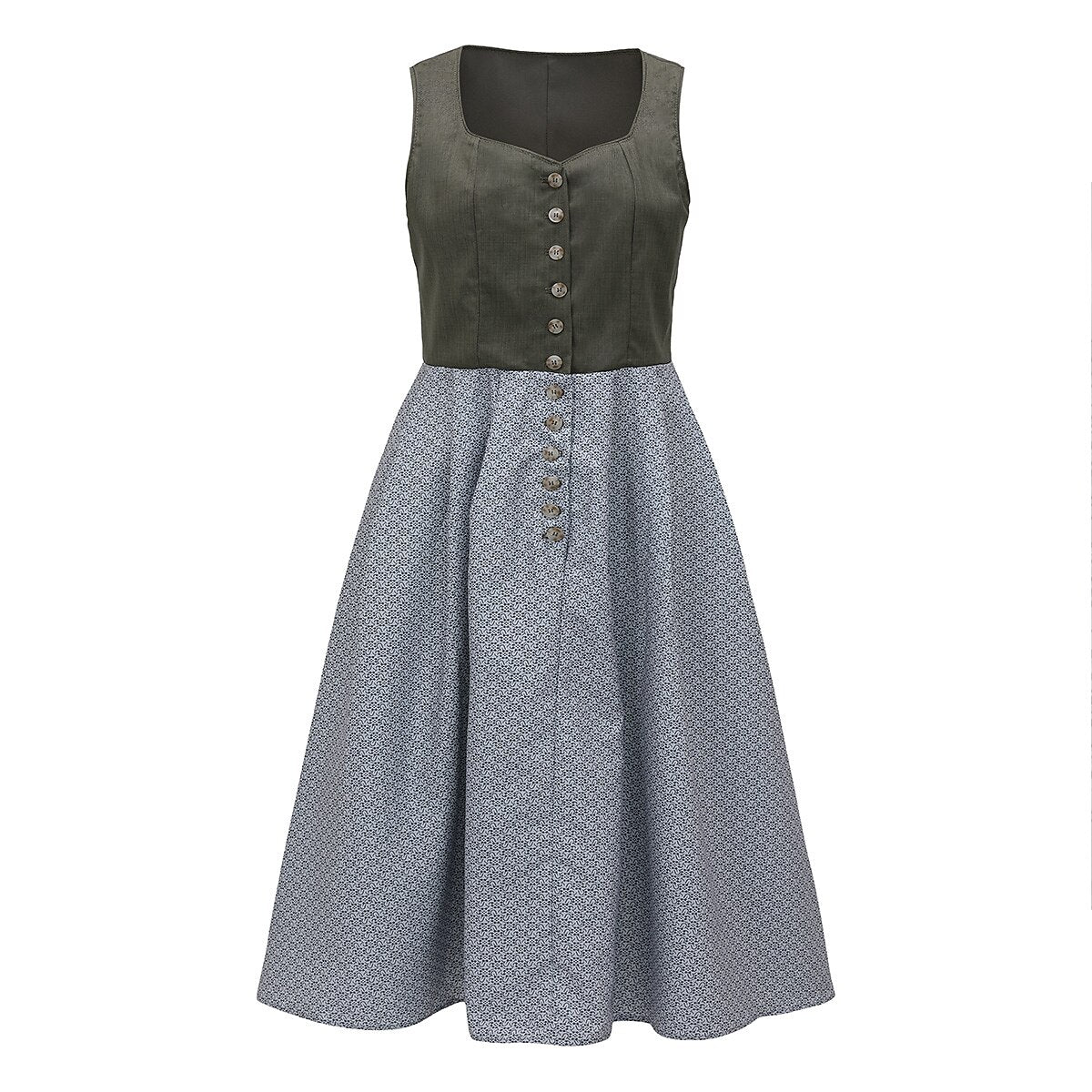 Damen Dirndlkleid Lang Mit Schürze Traditionelles Design Für Oktoberfest 3