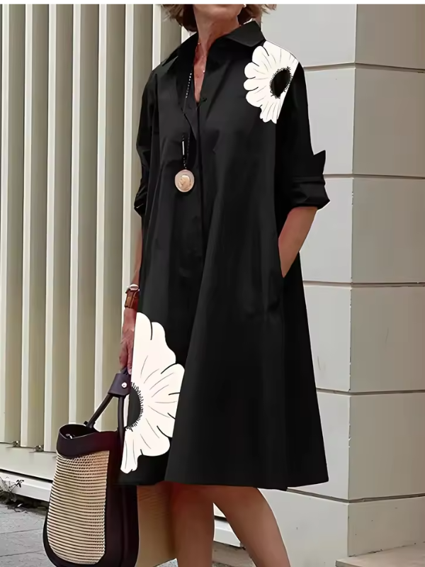 Damen Hemdkleid Lässig Polyester Atmungsaktiv für Sommer und Freizeit 6