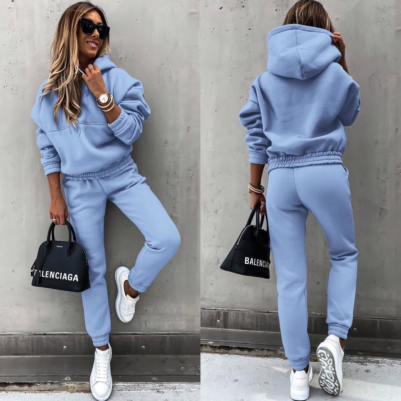 Damen Jogginganzug Oversized Hoodie und Tapered Pants aus Weichem Mischgewebe 6