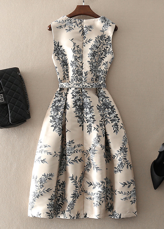 Damen Kleid Ärmellos mit Reißverschluss und Modernem Print 1