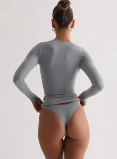 Damen Langarmshirt Klassischer Rundhalsausschnitt Modal Basic Longsleeve 8