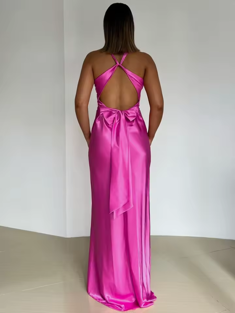 Damen Maxikleid Ärmellos Fließend 6