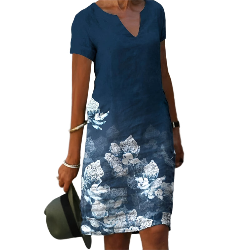 Damen Maxikleid Blumendesign Leichtes Material Ideal für Gartenpartys und Ausflüge 0