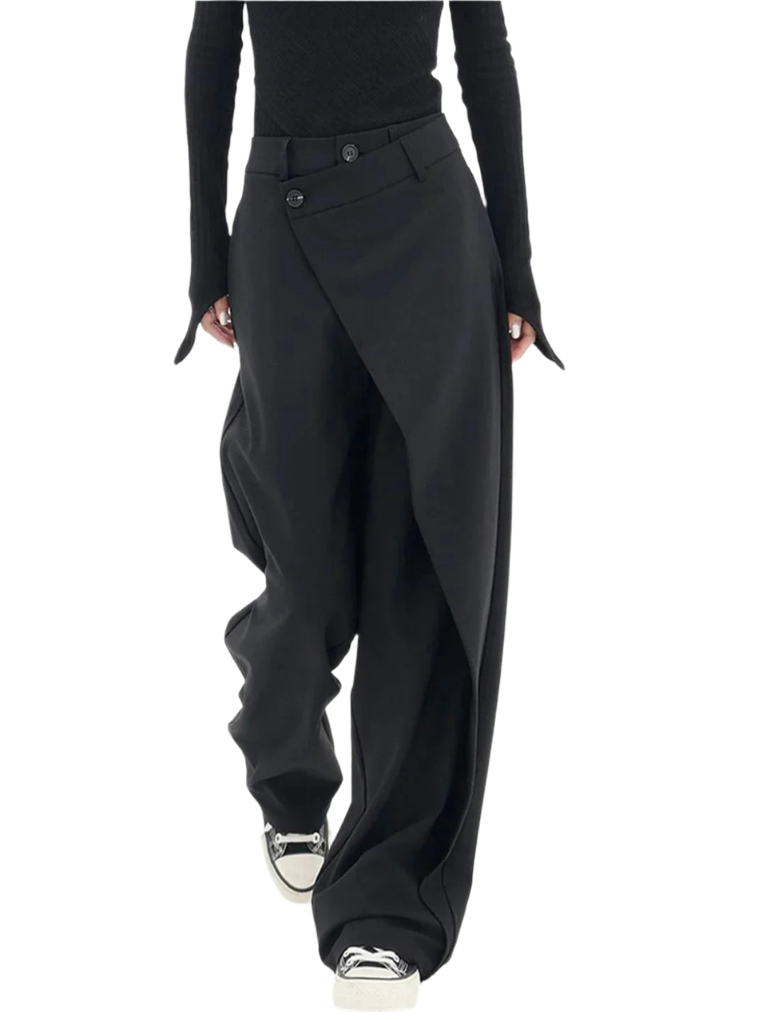 Damen Modern Fit Hose mit asymmetrischem Bund 0