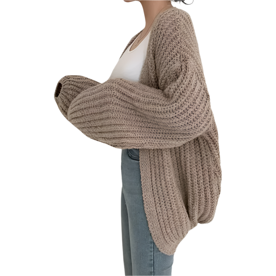 Damen Oversized Cardigan Grobstrick 0