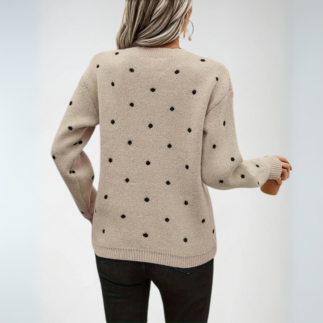 Damen Pullover Eleganter Polka Dot Stil 1