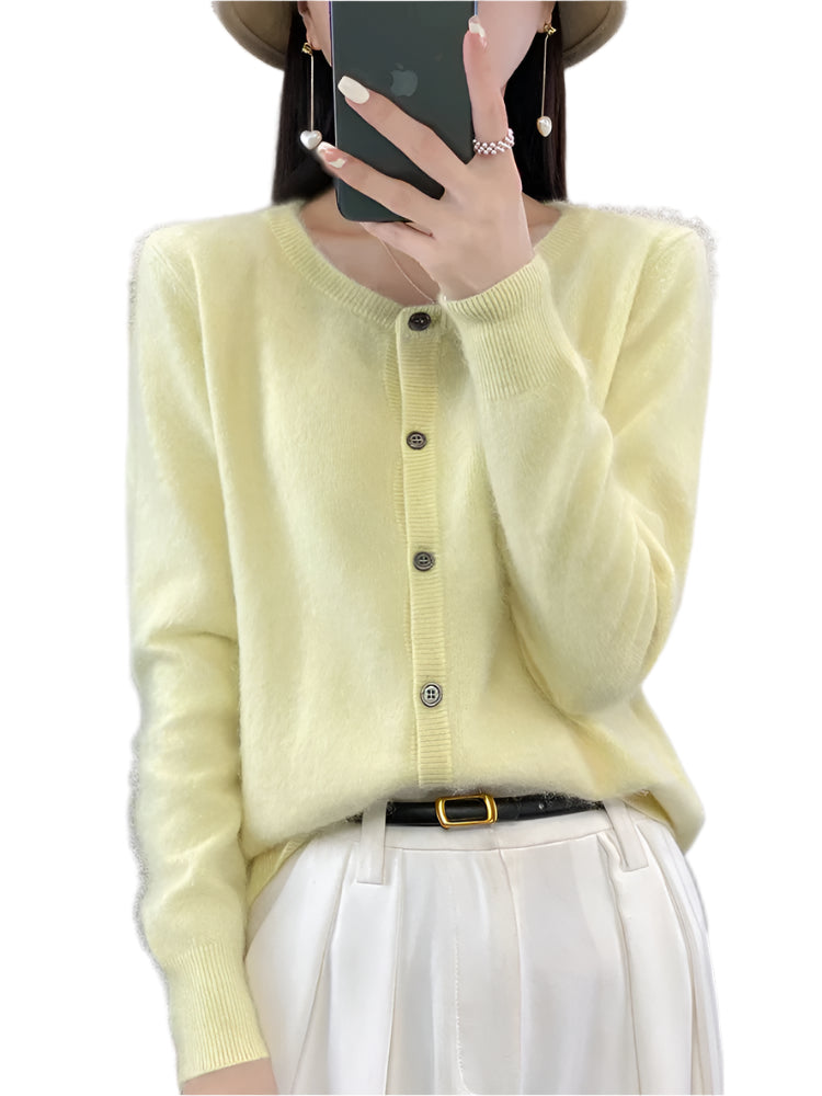 Damen Rundhals Pullover Klassisch Baumwolle 0