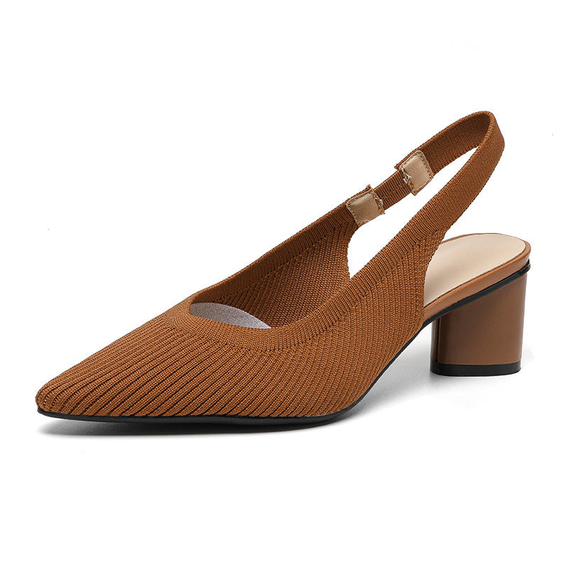 Damen Schuhe Slingback Mit Spitzer Zehenpartie Und Blockabsatz Aus Weichem Material 6