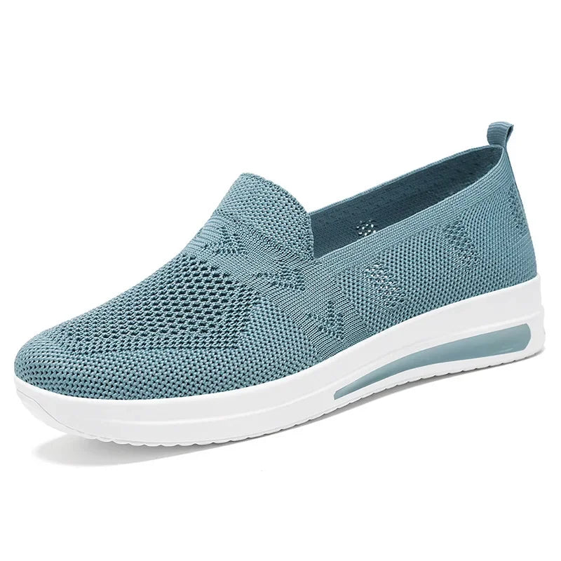 Damen Sneakers Atmungsaktive Strick-Mesh Slip-On Schuhe 9