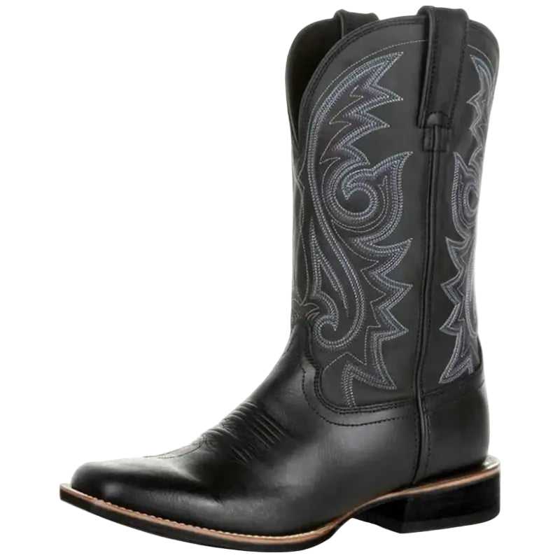 Damen Stiefel Westernstil Aus Kunstleder Mit Robuster Gummisohle 0