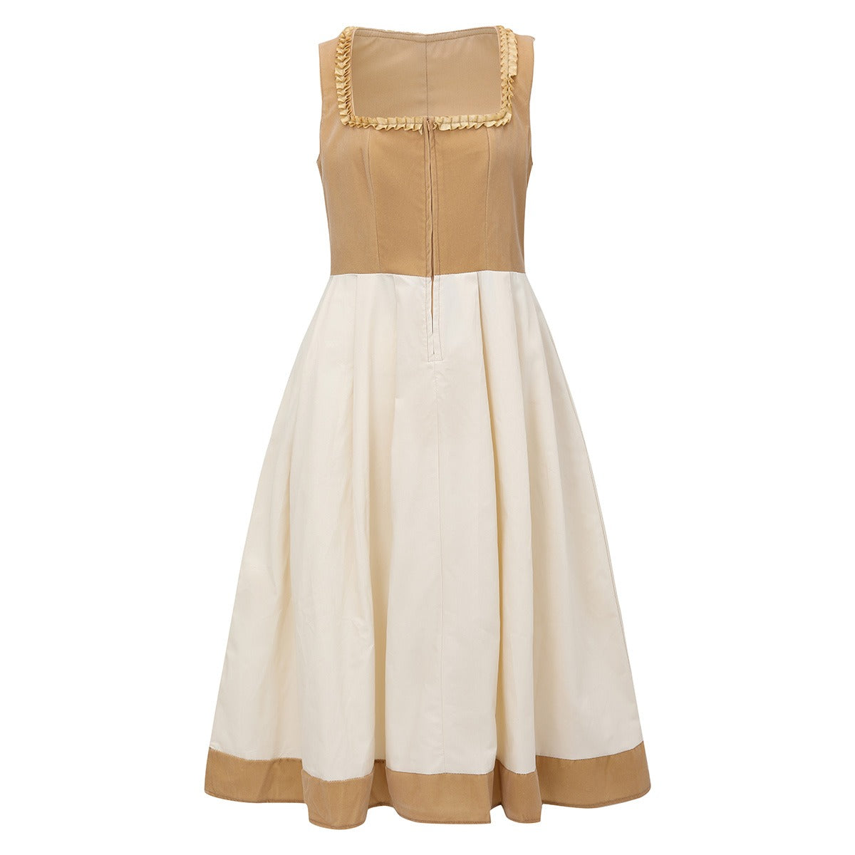 Damen Trachtenkleid Leopardenmuster Khaki Modernes Dirndl aus Hochwertigem Stoff 3