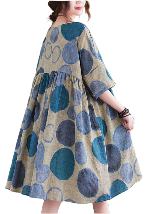 Damen Weihnachtskleid mit O-Ausschnitt und kurzen Ärmeln 0