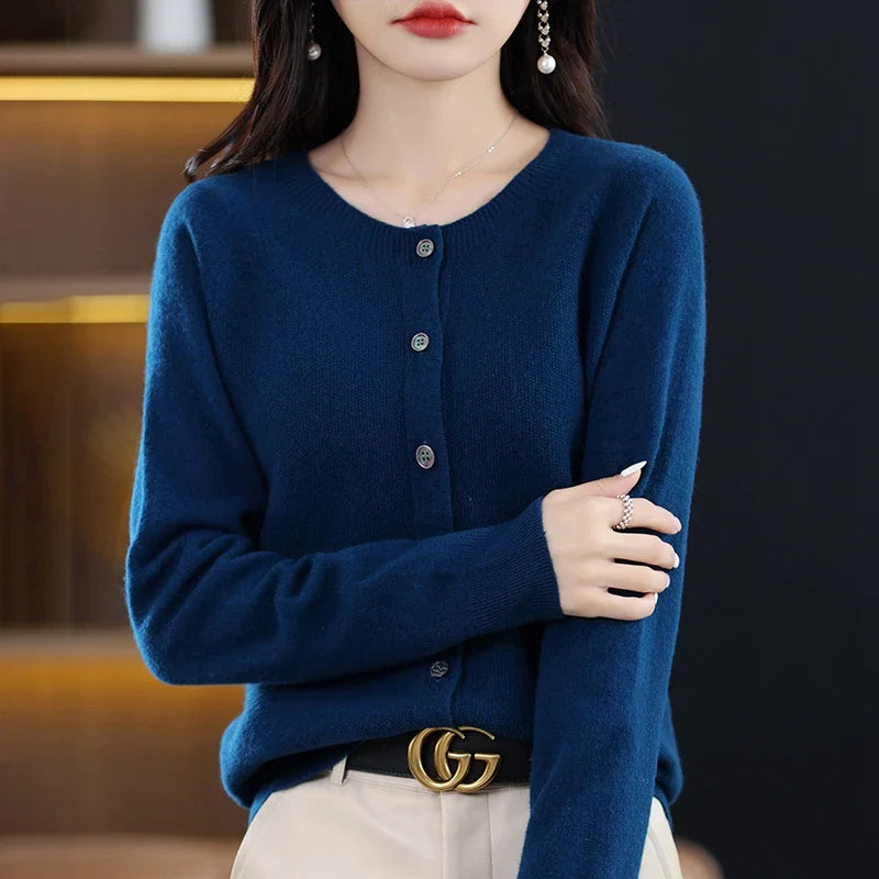 Damen Wollweste Rundhalsausschnitt 100% Wolle Klassisch Elegant 7