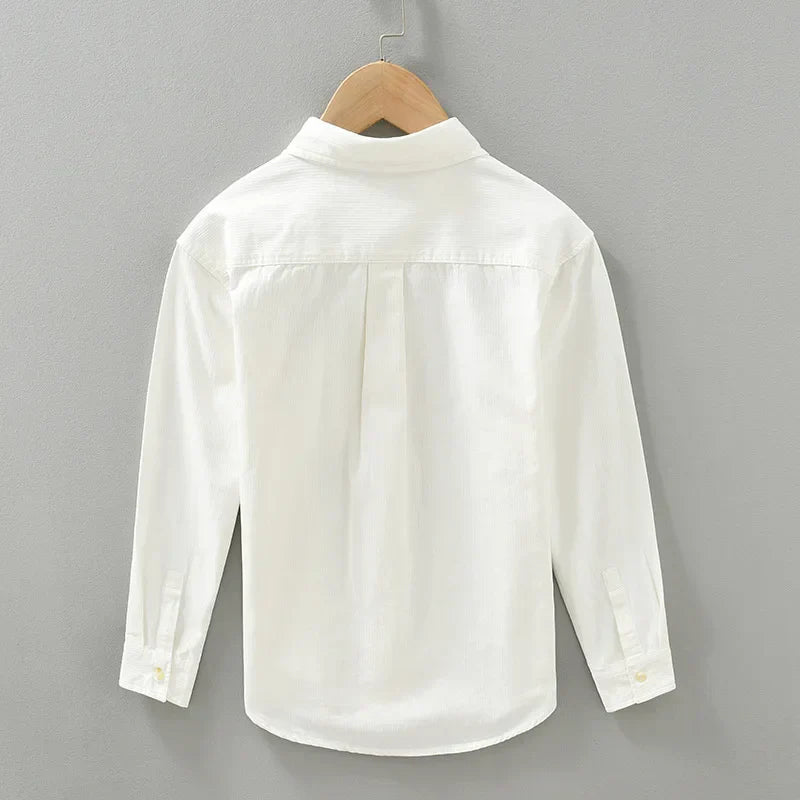 Herren Hemd Langarm Klassisches Design Bequeme Baumwolle 4