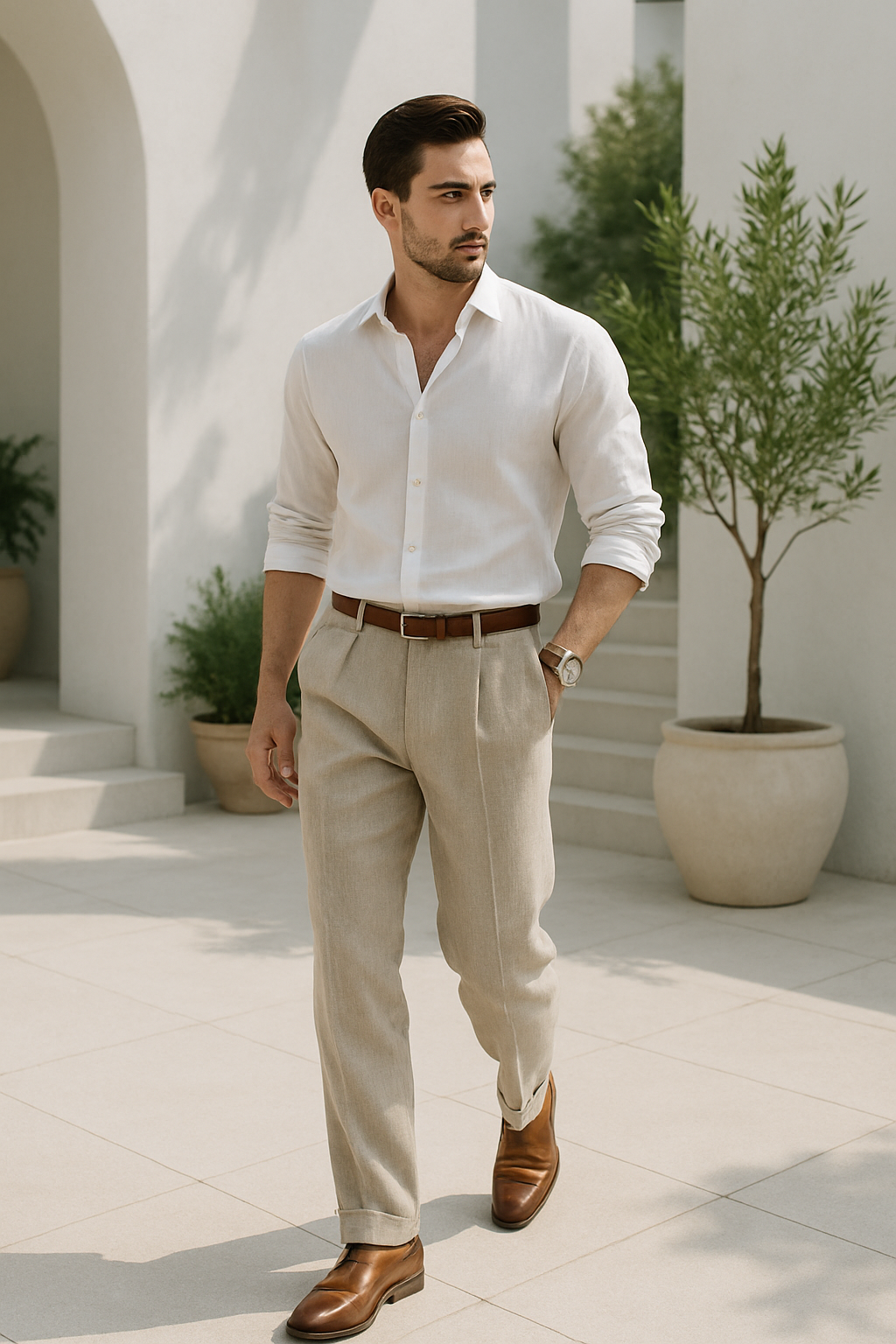 Herren Freizeithose Klassisch Gerade 2