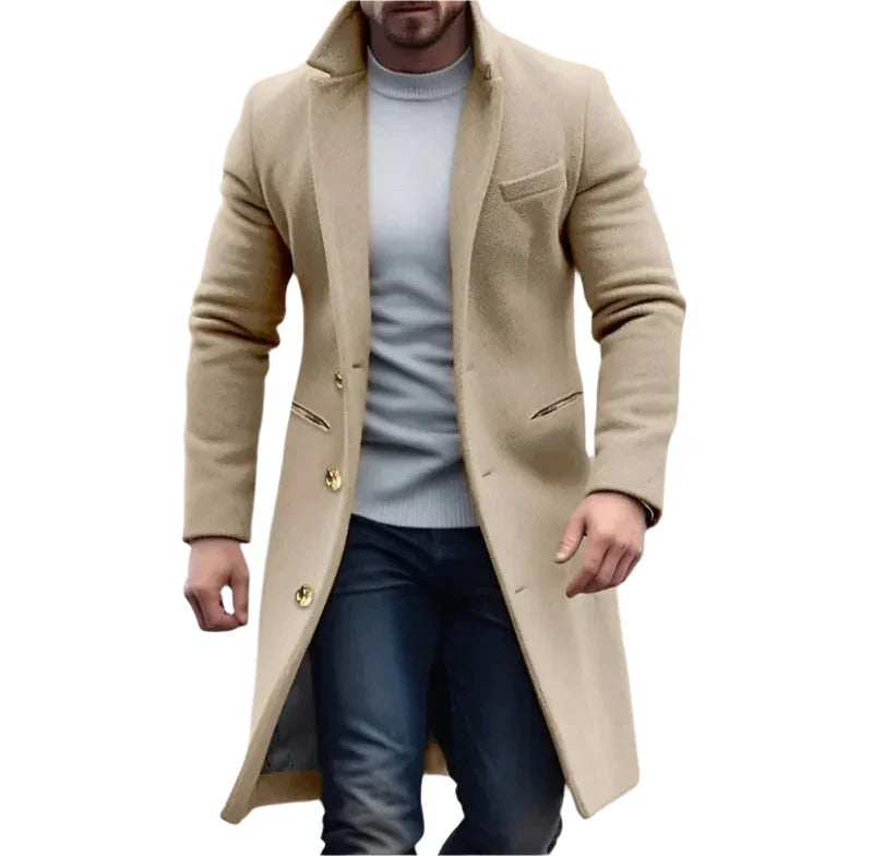 Herren Mantel Lang Klassischer Trenchcoat für Elegante Looks 4