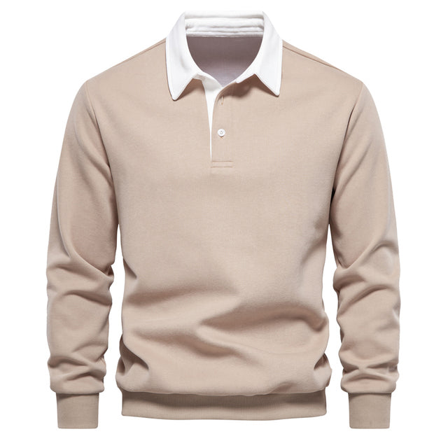 Herren Pullover Business Casual mit Knöpfen aus weichem Material 5