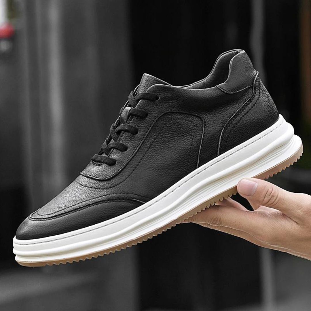 Herren Sneakers Minimalistisches Design Aus Echtem Leder 0