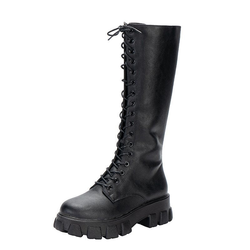 Damen Kniehohe Stiefel Eleganter Stil Kunstleder 4