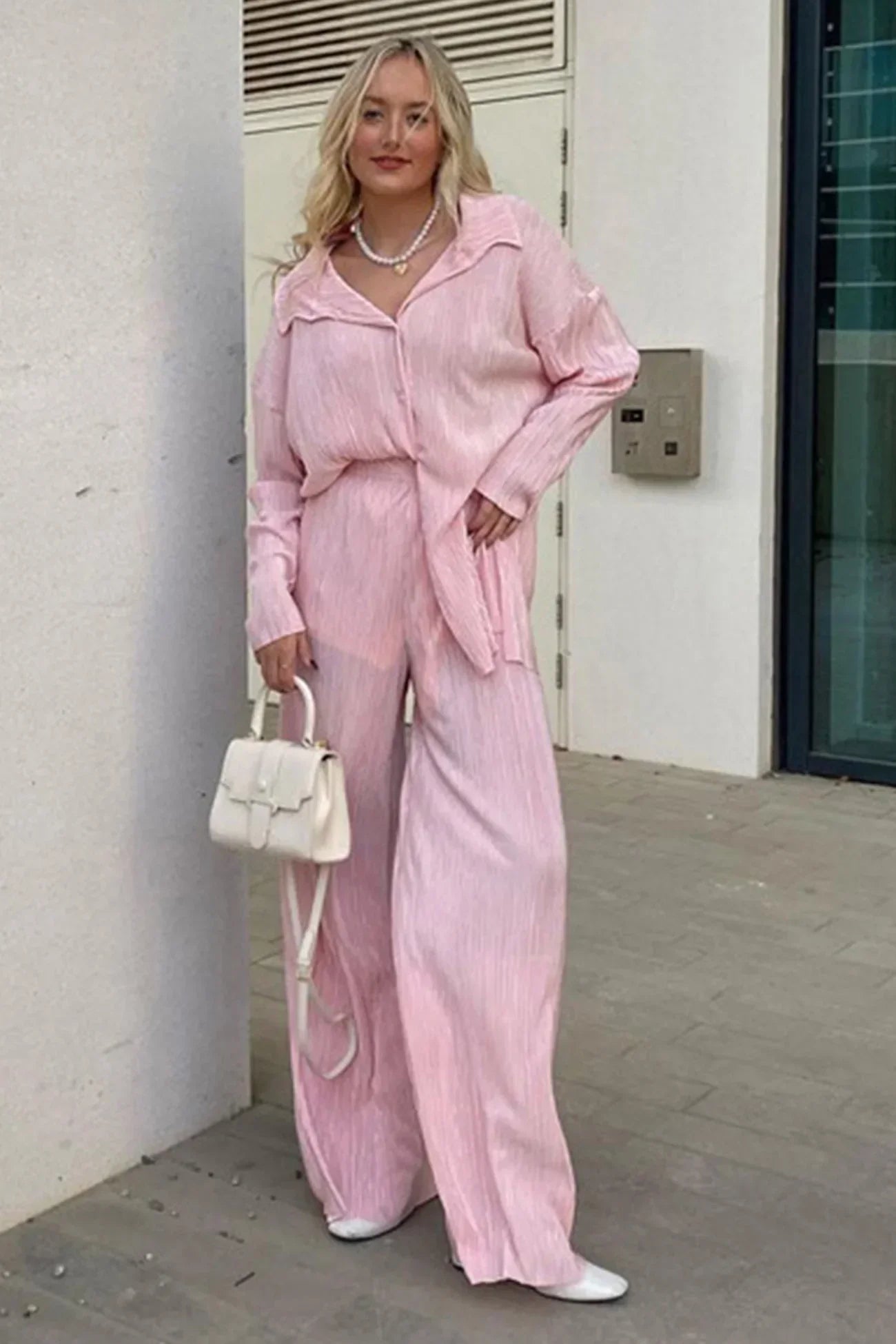 Variant image for Damen Set Leinen Twin Set Legeres Hemd und Hose für Sommer-16