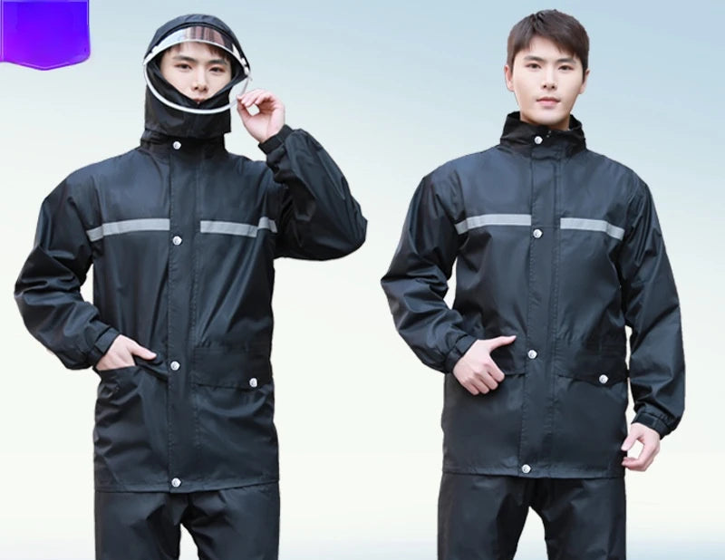 Regenanzug für Erwachsene, wasserdicht, vielseitig einsetzbar für Motorrad und E-Bike 2