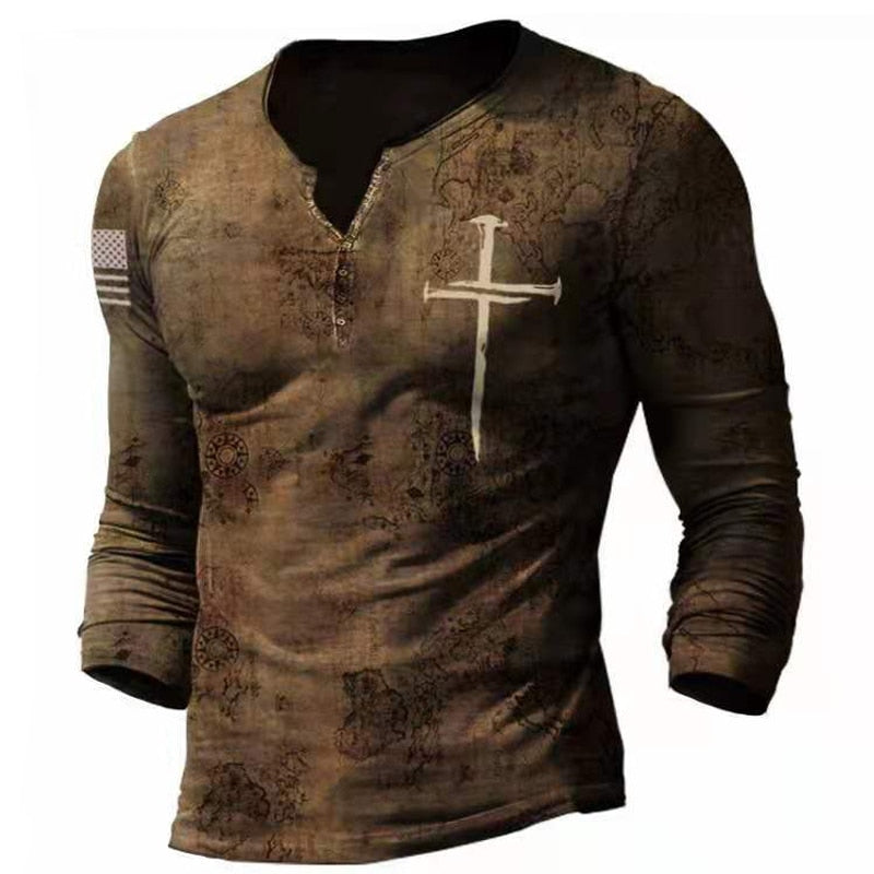 Retro Totenkopf Langarm-T-Shirts