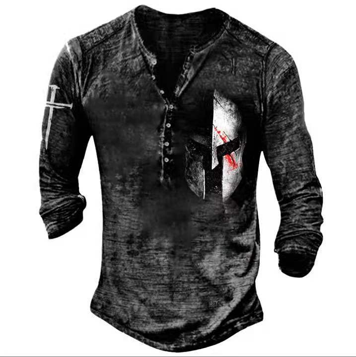 Retro Totenkopf Langarm-T-Shirts