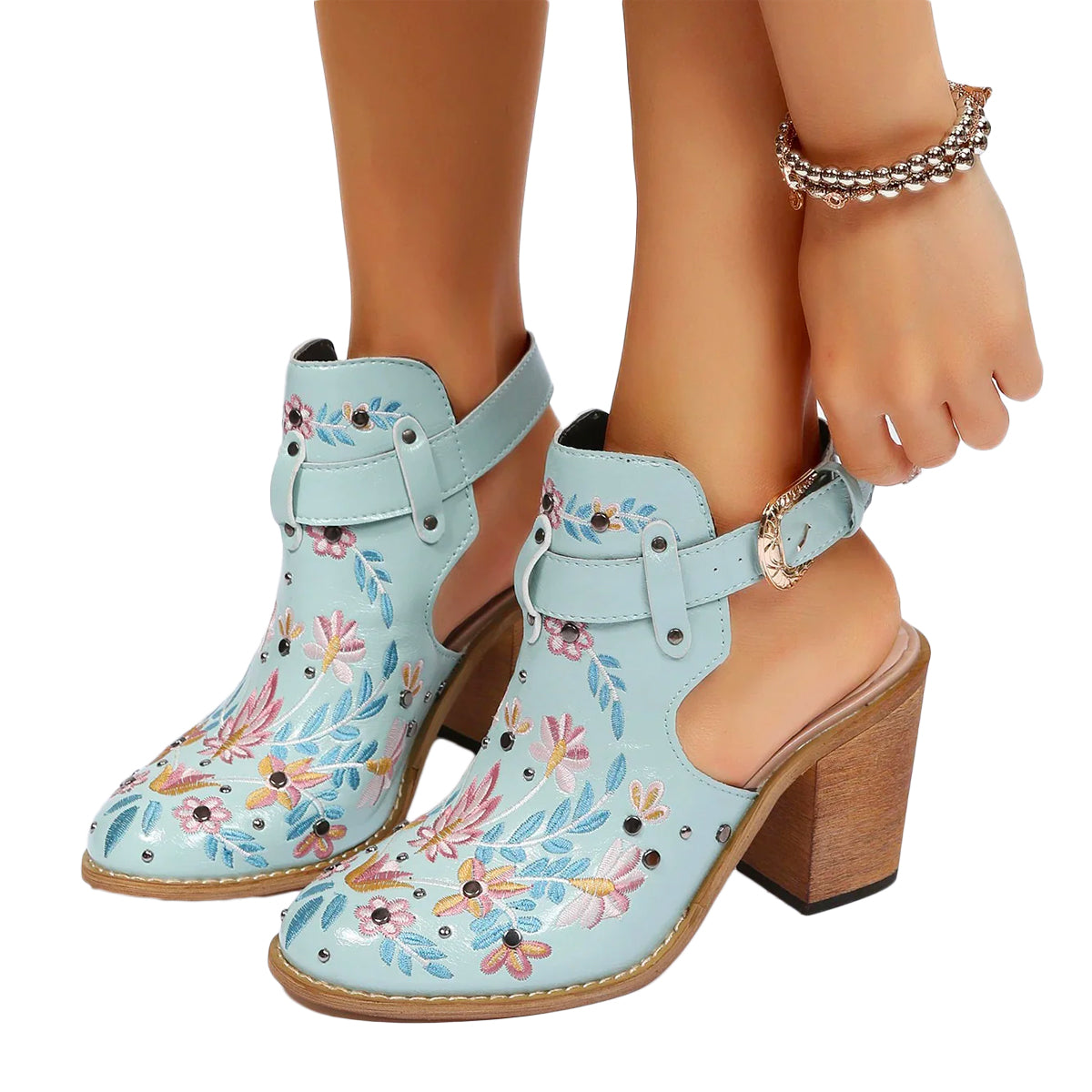 Stiefel-Sandalen Mit Klobigem Absatz