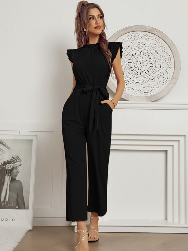 Damen Jumpsuit Festlich Elegant Polyester mit Gürtel für Hochzeiten und besondere Anlässe-1