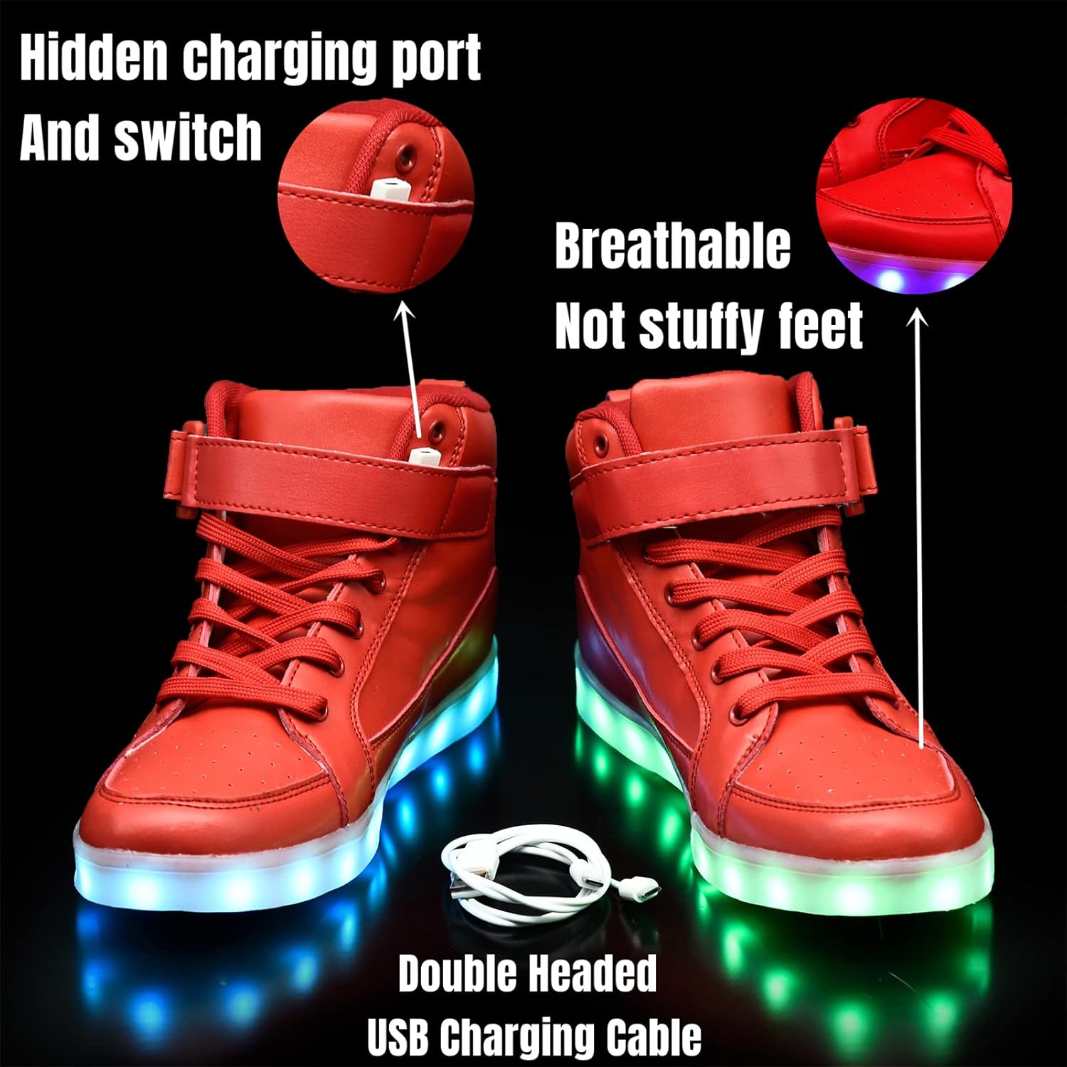 Unisex LED Sneakers mit Wiederaufladbarer Beleuchtung für Partys und Freizeit 3