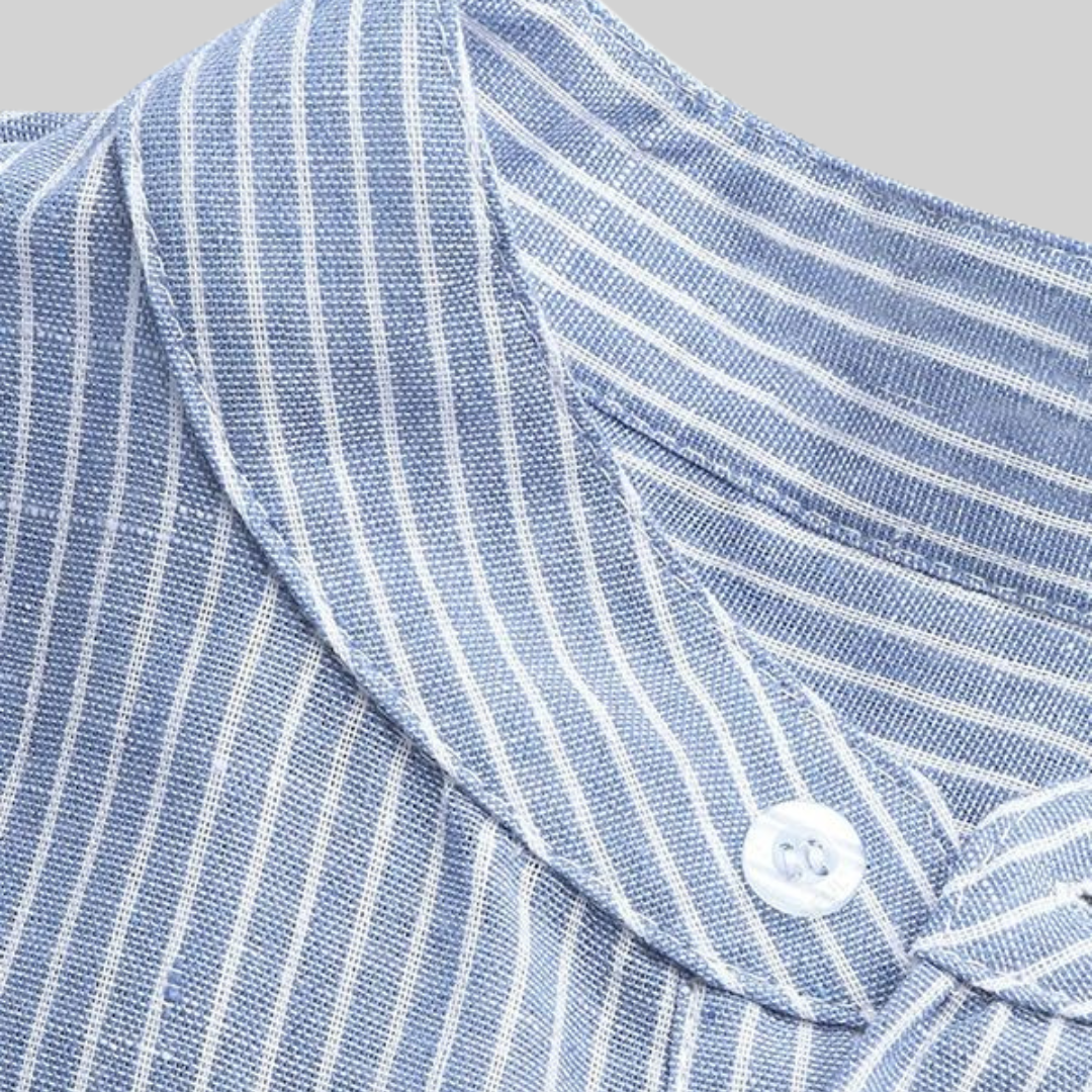 Herren Hemd Langarm Gestreift Baumwoll-Polyester-Mischung 2