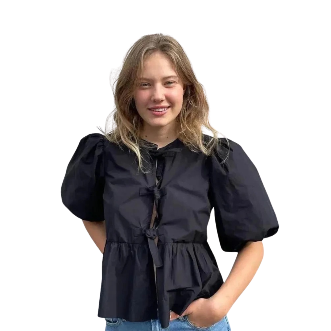 Damenblazer mit gekräuselten Ärmeln und Puffärmeln