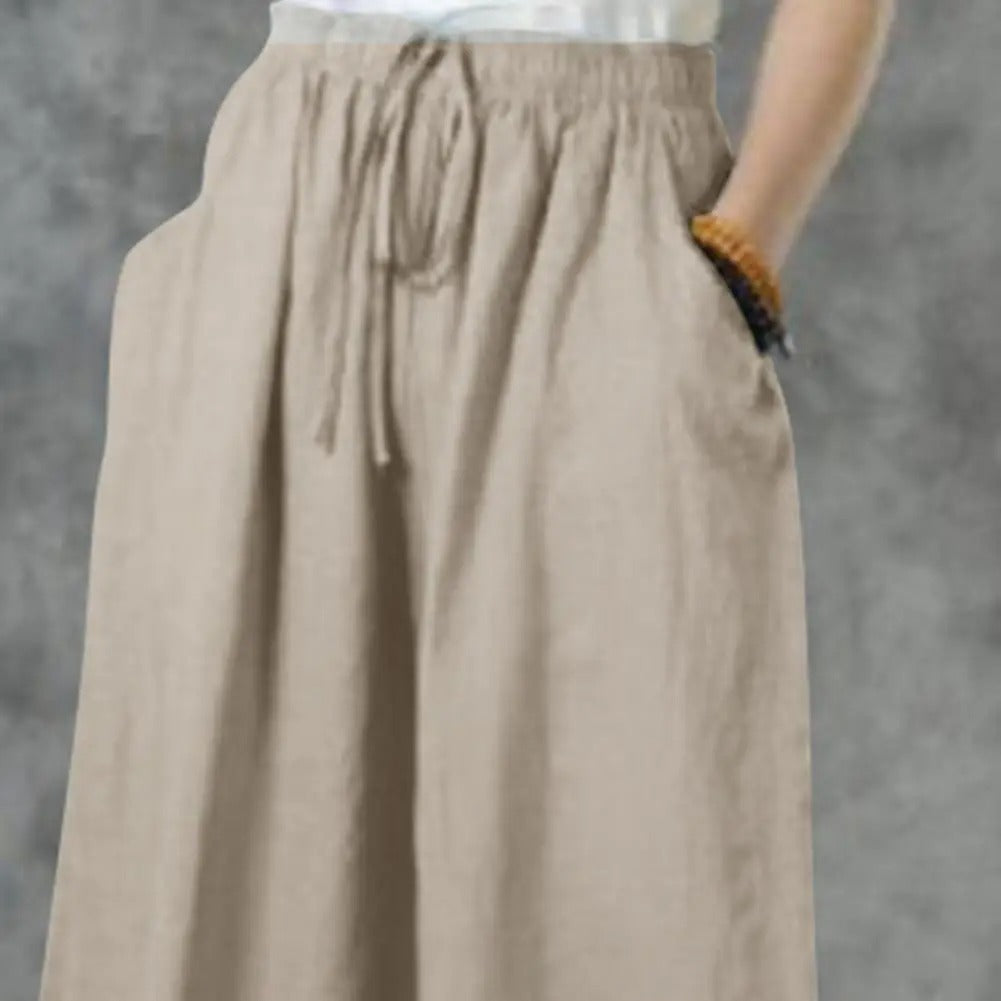 Lässige gerade Hose mit weitem Bein für Damen