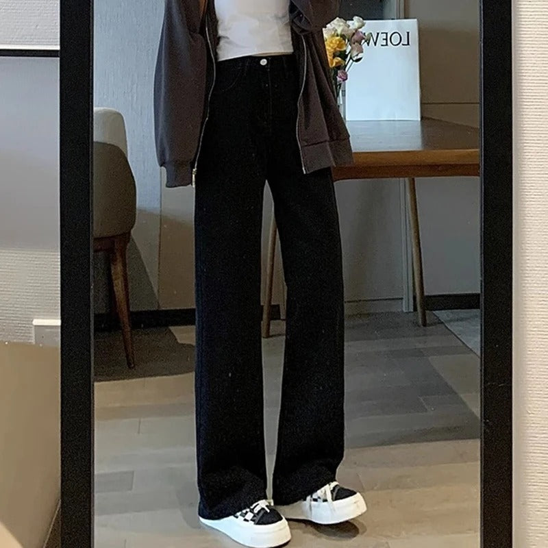 Vintage-Damenjeans mit weitem Bein